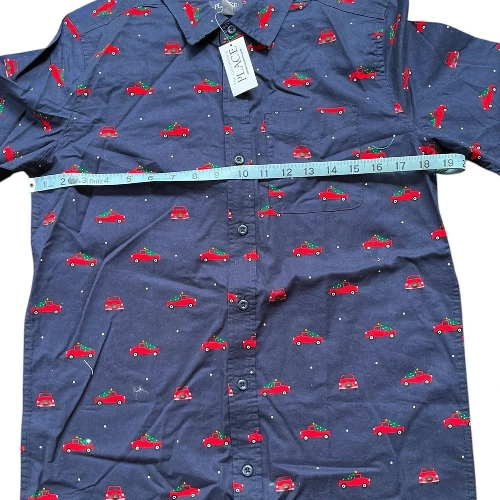The Childen's Place Boys Long Sleeve Christmas Dress Shirt, Size 16, XXL